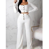 Dora Comfortable Knit Suit in White