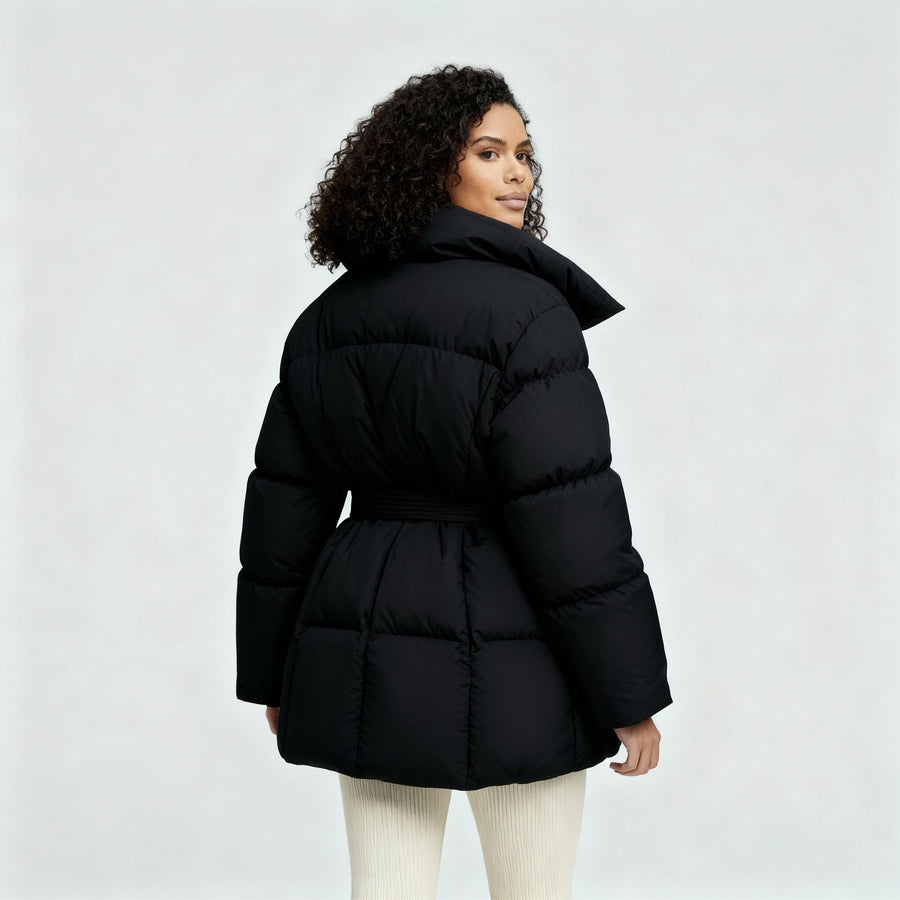 Dora Jacket with Stand Collar in Black