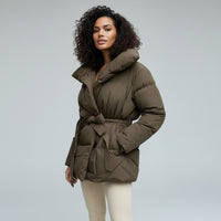 Dora Jacket with Stand Collar in Dark Green