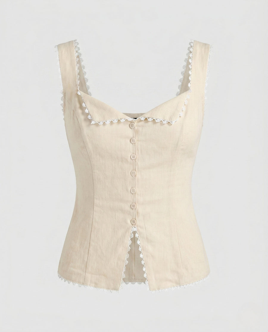 Dora Lace Blouse in Khaki