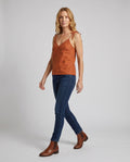 Dora Linen Top with V-Neck