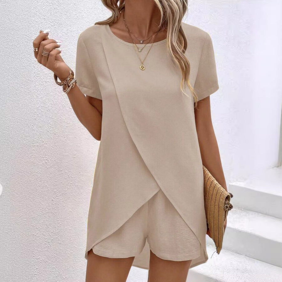 Doreen™ Elegant Summer Co-ord Lounge Set in Apricot