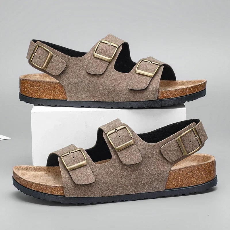 Dorian Cork Sandals in Khaki