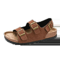 Dorian Cork Sandals in Sienna Brown