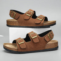 Dorian Cork Sandals in Sienna Brown