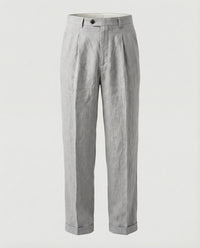 Dorian Elegant Linen Trousers in Black