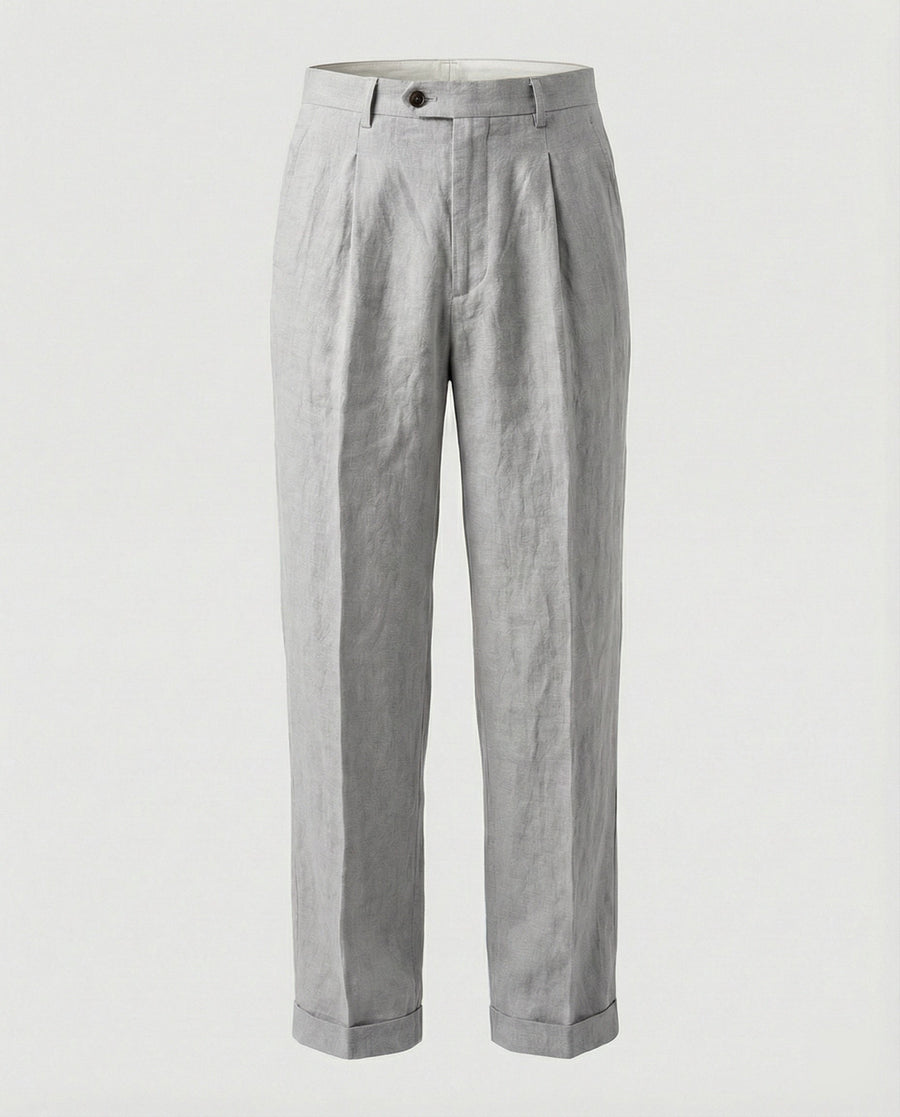 Dorian Elegant Linen Trousers in Black