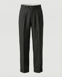 Dorian Elegant Linen Trousers in Black