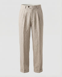 Dorian Elegant Linen Trousers in Khaki