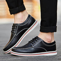 Dorian Leather Dock Shoe in Charcoal