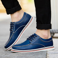 Dorian Leather Dock Shoe in Royal Blue