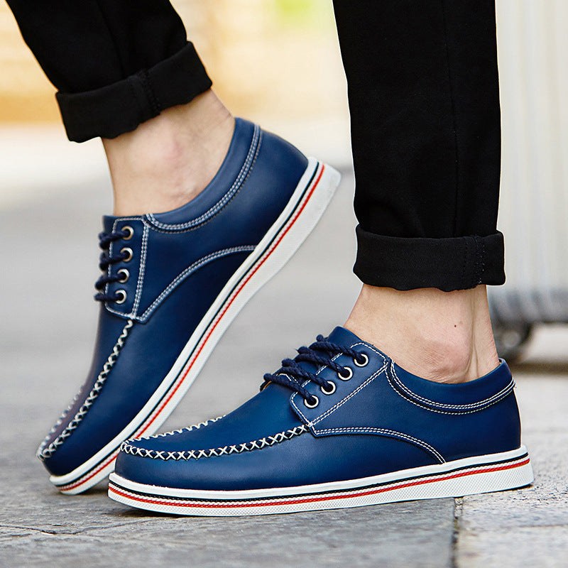 Dorian Leather Dock Shoe in Royal Blue