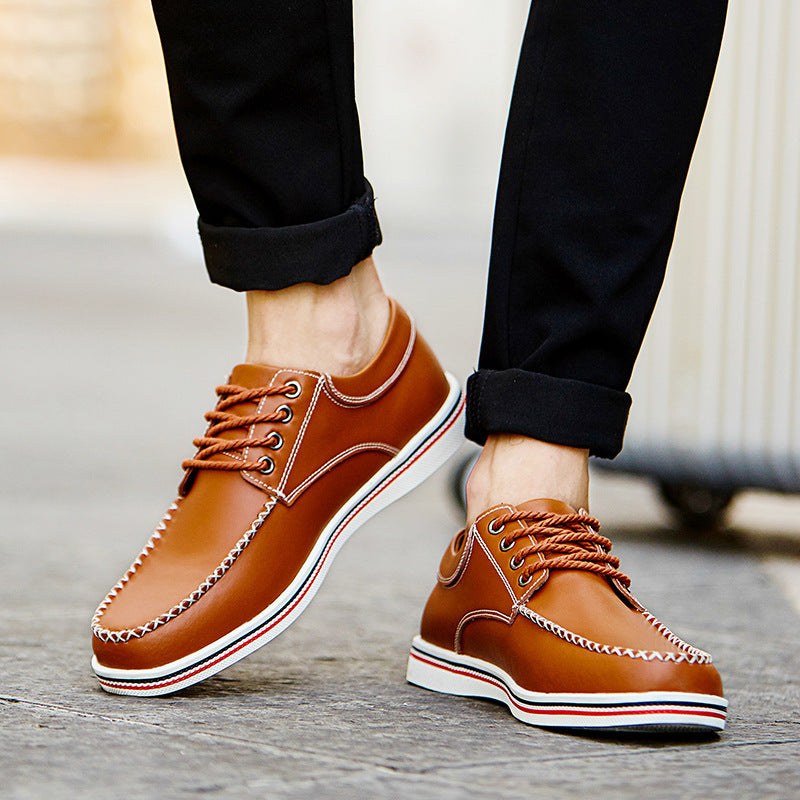 Dorian Leather Dock Shoe in Sienna Brown