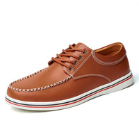 Dorian Leather Dock Shoe in Sienna Brown