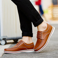 Dorian Leather Dock Shoe in Sienna Brown