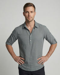 Dorian Lightweight Linen Shirt with Button Front