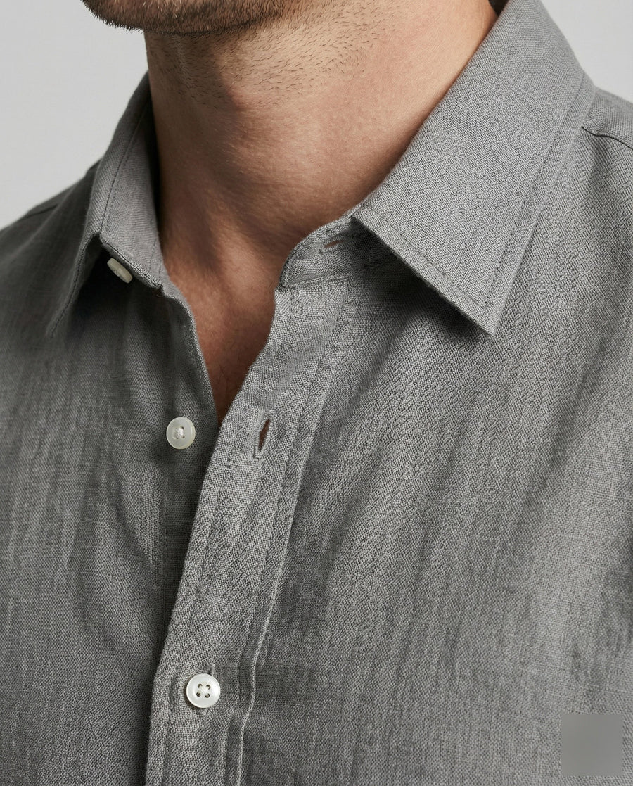 Dorian Lightweight Linen Shirt with Button Front