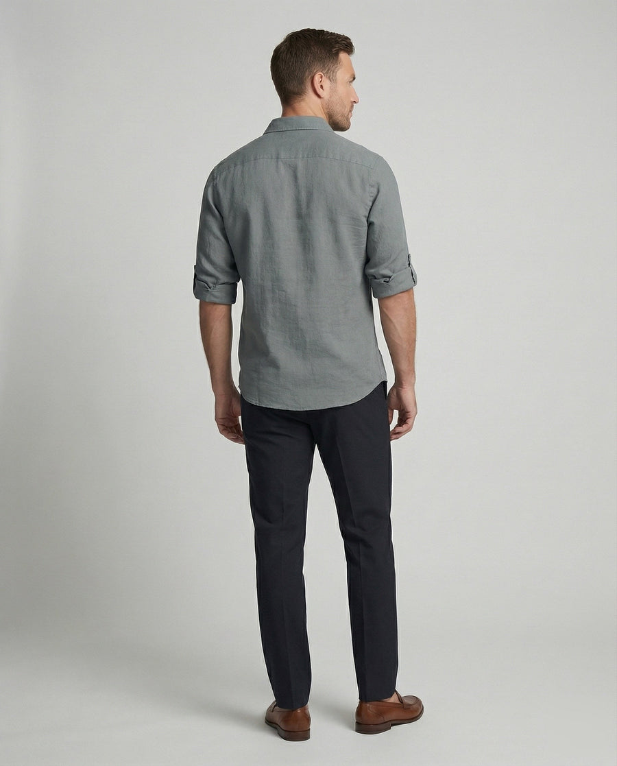 Dorian Lightweight Linen Shirt with Button Front