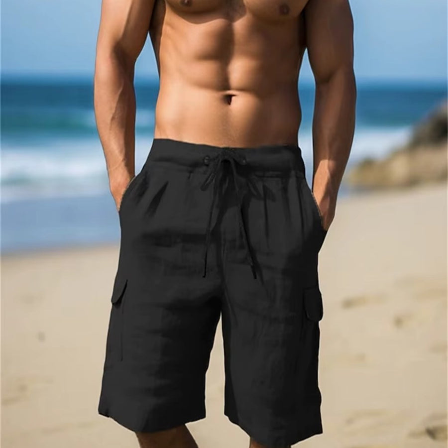 Dorian Linen Shorts in Black