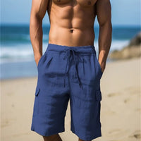 Dorian Linen Shorts in Dark Grey