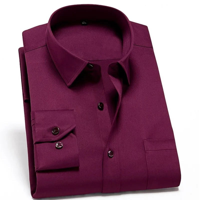 Dorian Shirt with Pleated in Burgunderrot