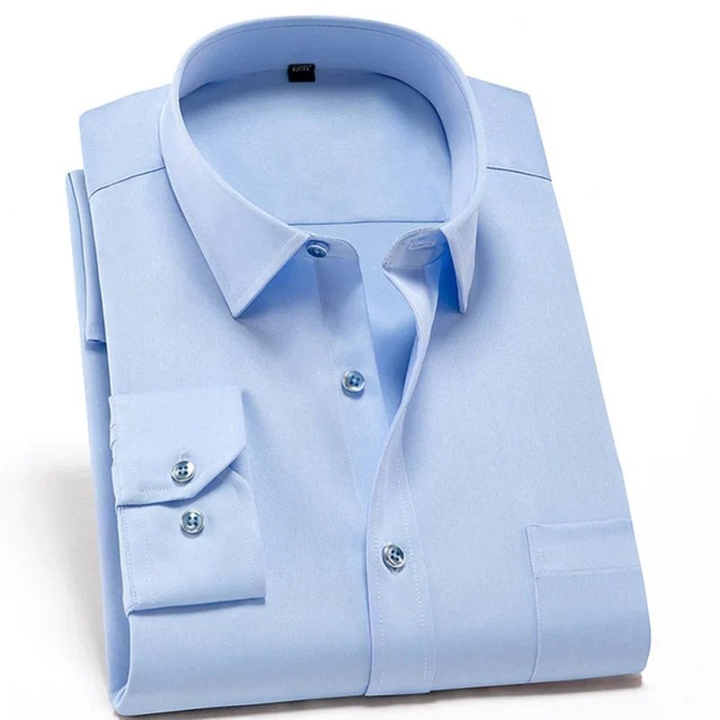 Dorian Shirt with Pleated in Sky Blue