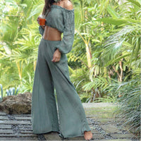 Dorothea Airy Linen Trousers with Elastic Waist