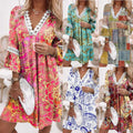 Dorothea Casual Dress with V-Neck and Ruffles