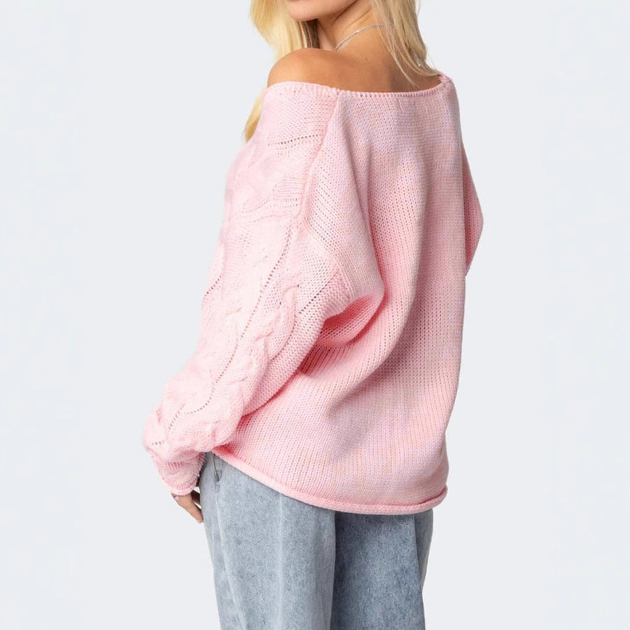 Dorothea Casual Knit Sweater with V-Neck