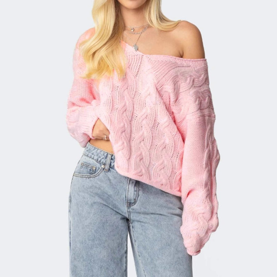 Dorothea Casual Knit Sweater with V-Neck
