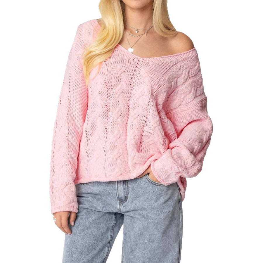 Dorothea Casual Knit Sweater with V-Neck