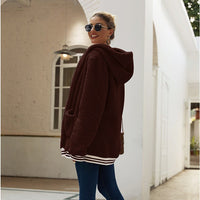 Dorothea Jacket with Pockets and Hood in Brown