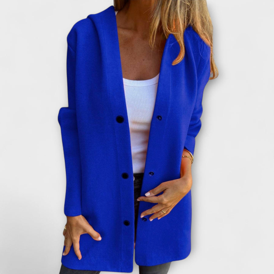 Sandra | Women's Casual Button Front Hooded Jacket