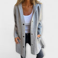 Sandra | Women's Casual Button Front Hooded Jacket