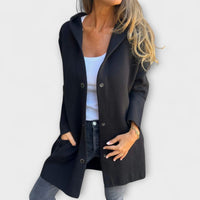 Sandra | Women's Casual Button Front Hooded Jacket