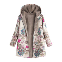 Casey | Women's Winter Floral Coat with Hood