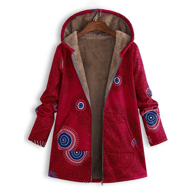 Casey | Women's Winter Floral Coat with Hood