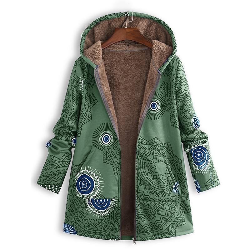 Casey | Women's Winter Floral Coat with Hood