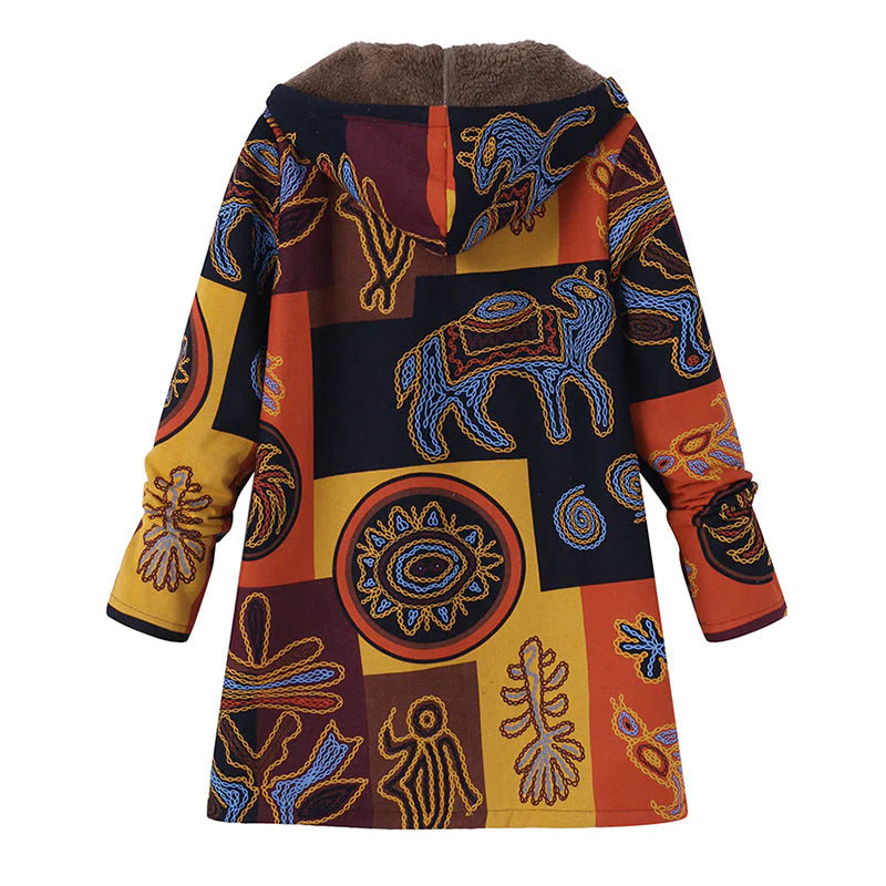 Casey | Women's Winter Floral Coat with Hood