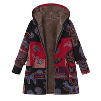 Casey | Women's Winter Floral Coat with Hood