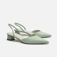 Women's Pointed Toe Block Heel Slingback Pumps