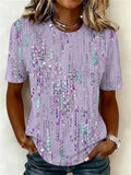 Vintage Casual Round Neck Short Sleeve T-Shirt