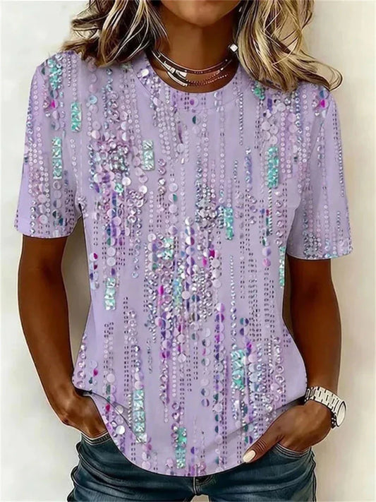 Vintage Casual Round Neck Short Sleeve T-Shirt