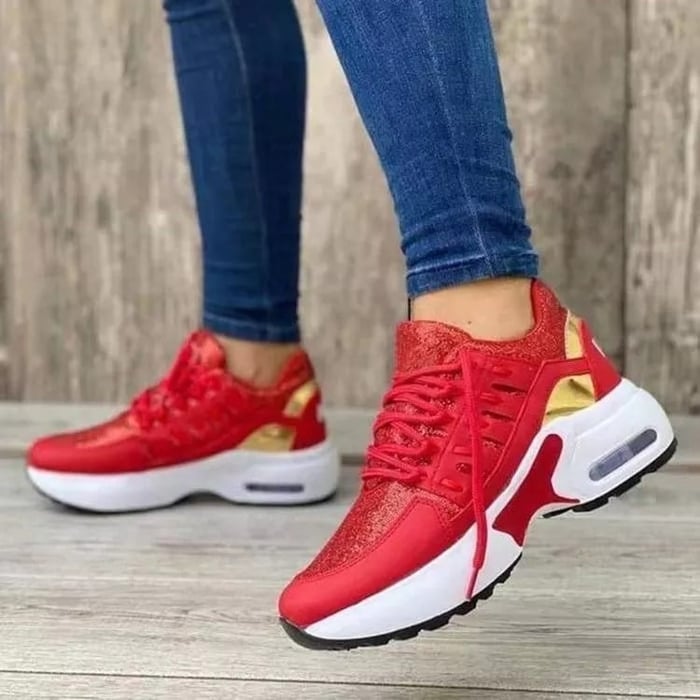 Thea | Women's Air Cushion Sneakers Lace-Up Platform Running Trainers