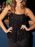 Sequin Tie Shoulder Cami
