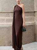 Isabelle One-Shoulder Draped Maxi Dress