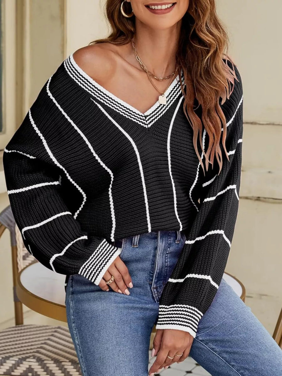 Margot Striped Contrast Sweater