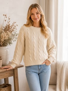 ✨Unisex Crochet Cable sweater✨