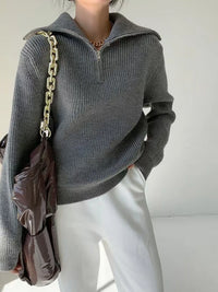 Half Zip Long Sleeve Sweater