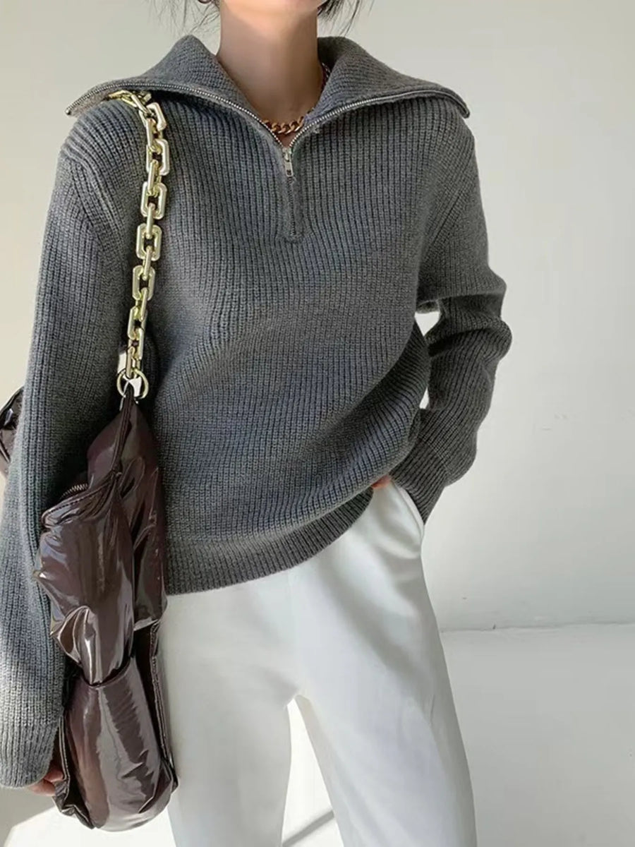 Half Zip Long Sleeve Sweater